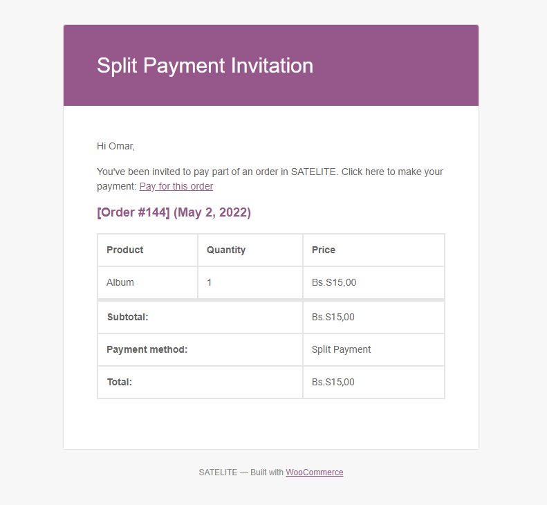 Split Payment WP Plugin